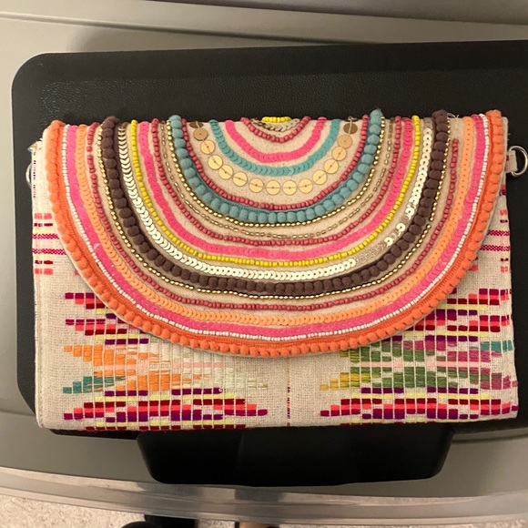 Handbags - Colorful Beaded Clutch